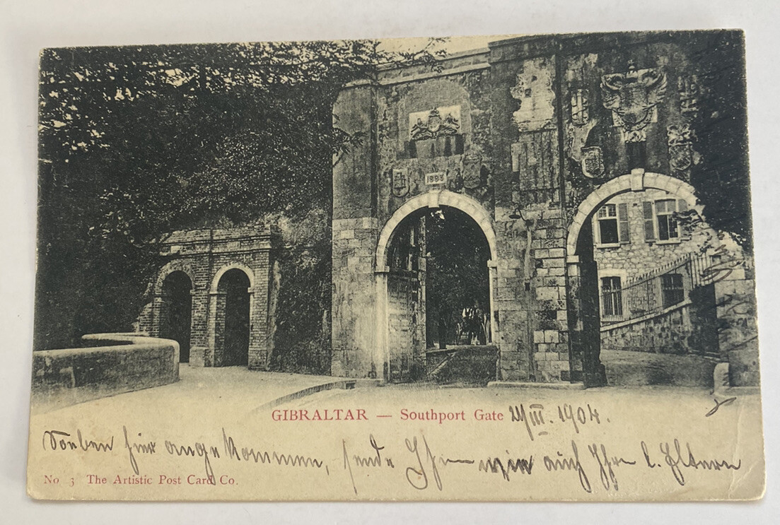 Vintage UDB Postcard c1904 ~ Southport Gate View ~ Gibraltar British Territory
