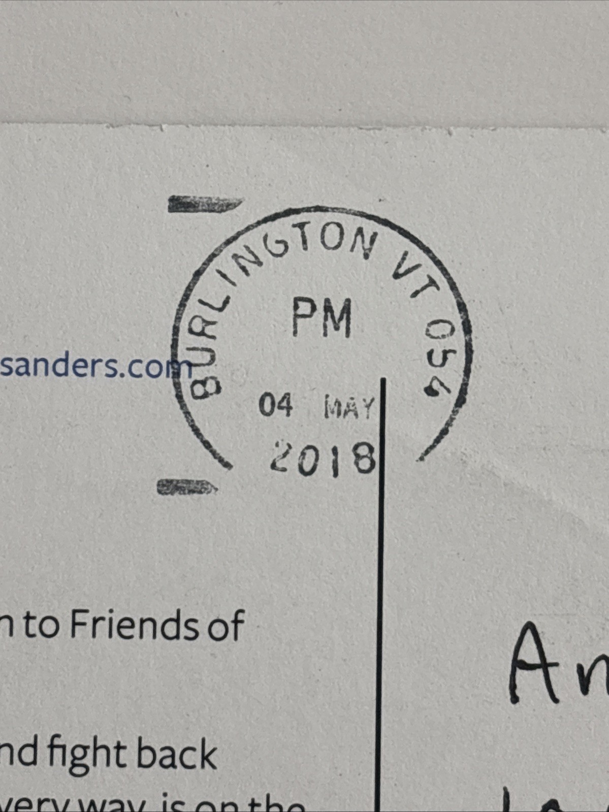 Thank you for Your Support Bernie Sanders Postcard 7×5 Posted 2018