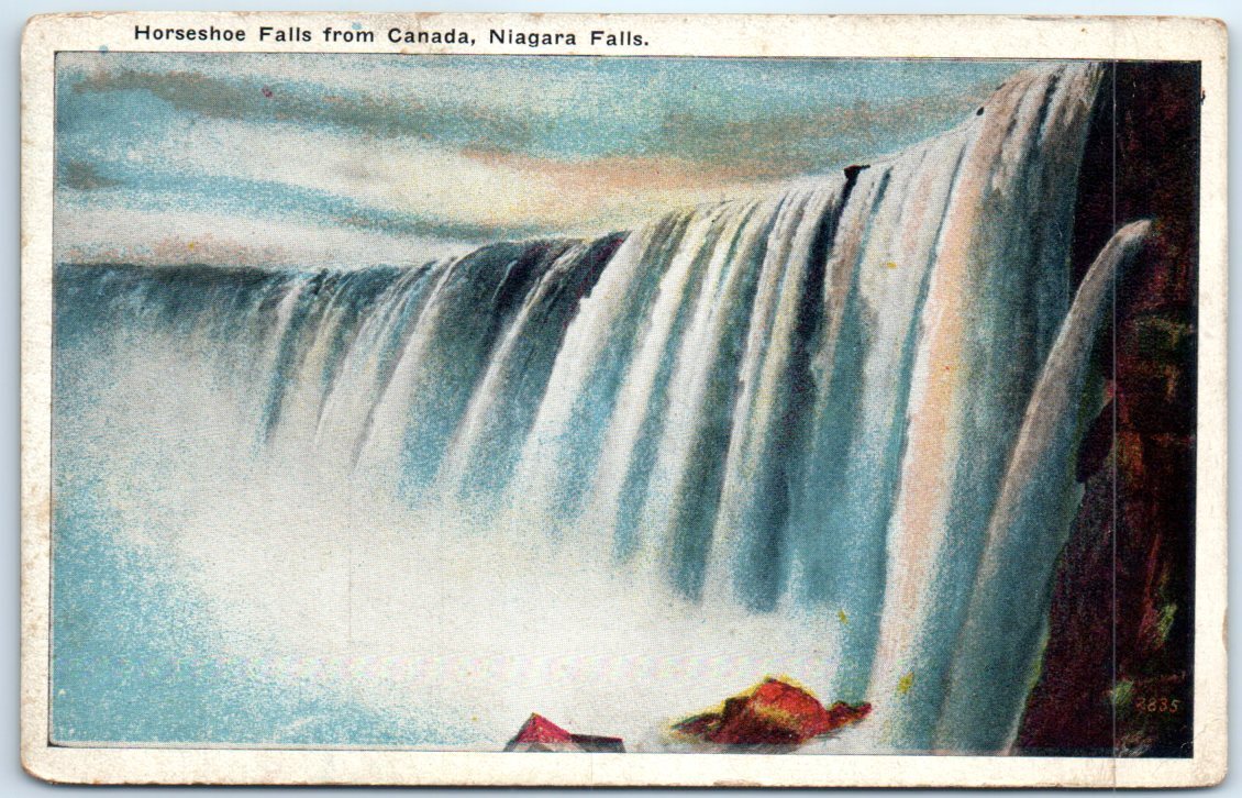 Postcard – Horseshoe Falls from Ontario, Canada, Niagara Falls