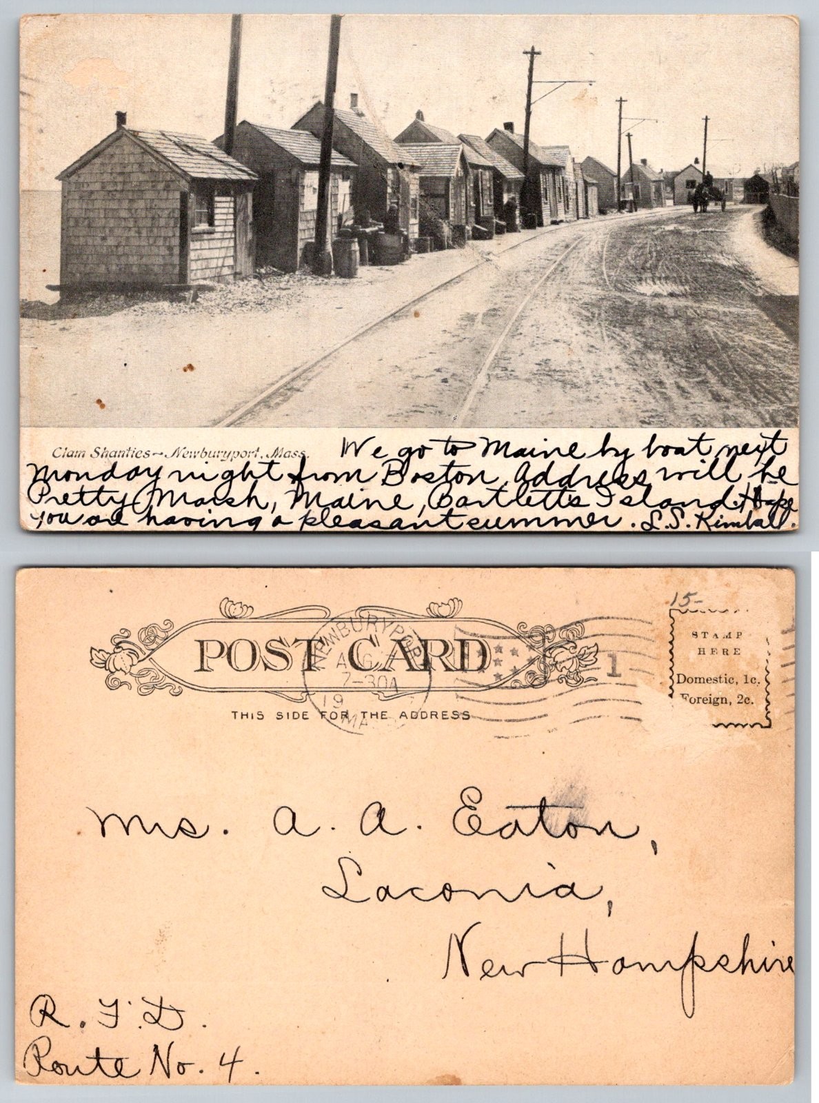 Standard Clam Shanties Newburyport Massachusetts Postcard