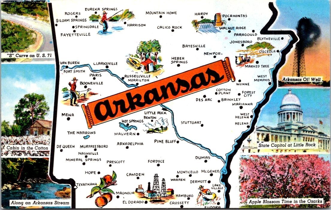 Postcard Arkansas Chrome Divided Back