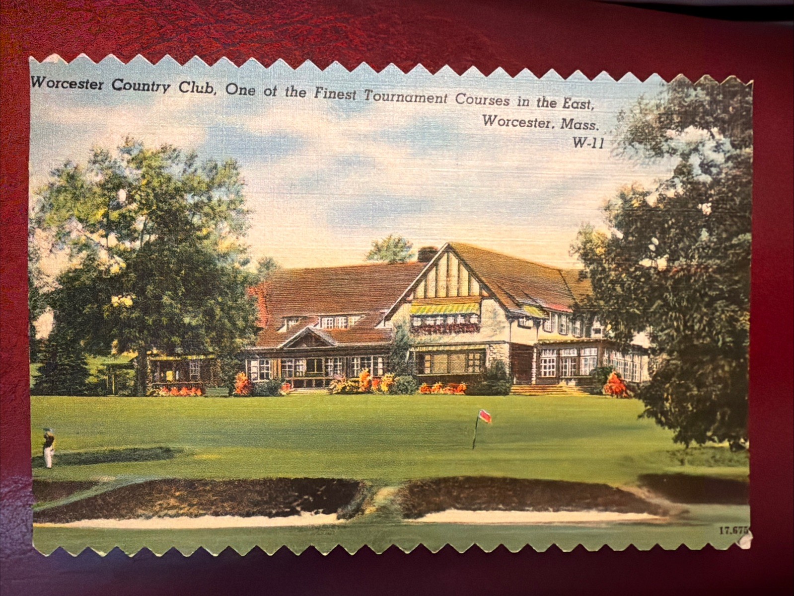 c1940’s Worcester Country Club, Worcester, MA Vintage Postcard
