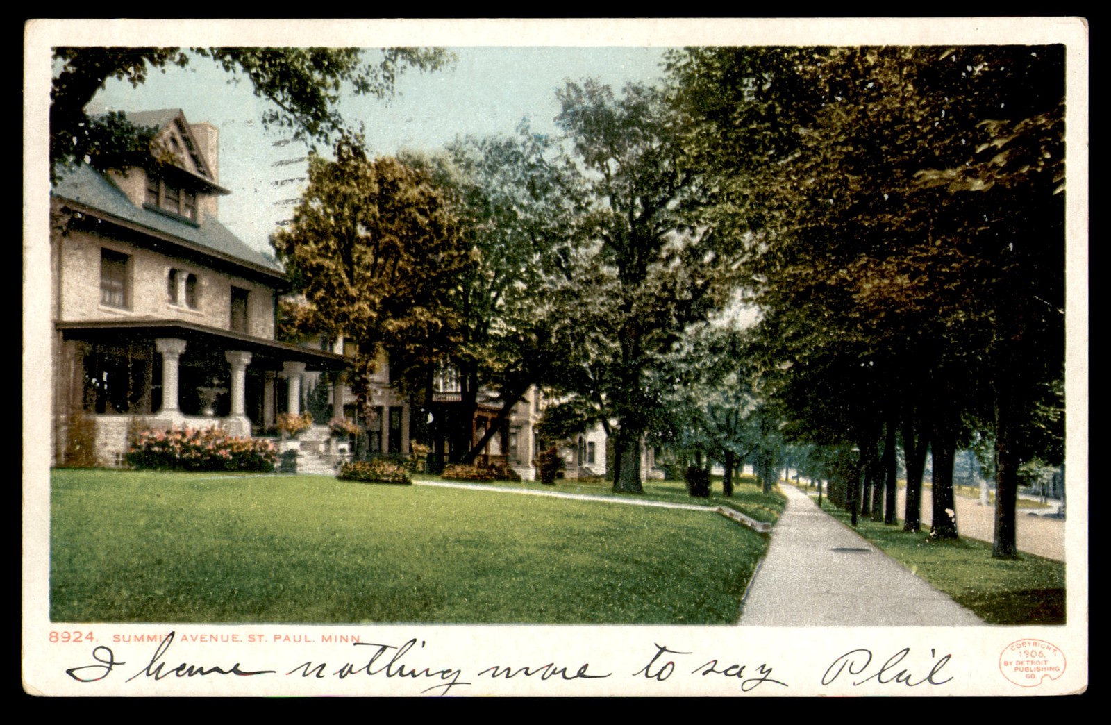 Postcard Summit Avenue, Residential, St. Paul, MN