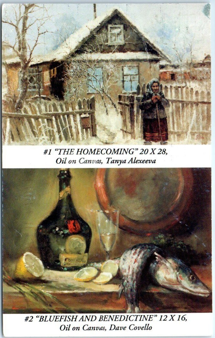 Postcard “The Homecoming” & “Bluefish & Benedictine”, Clemen’s Town Center – PA