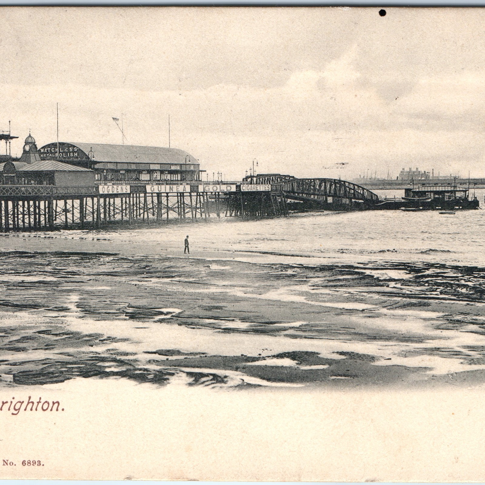 c1900s New Brighton, England Pier Steamships Beach Oakland, CA Girl Writing A354