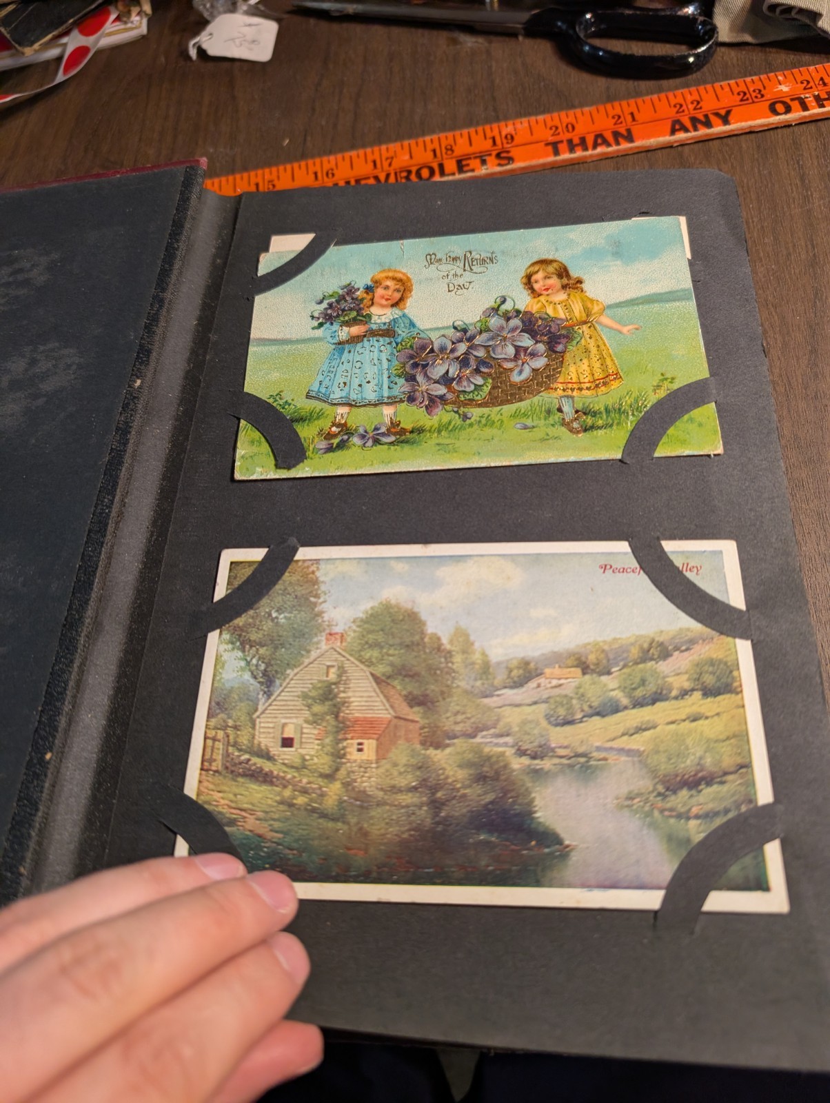 Antique Book Of Postcards All Different Designs Over 100 Cards
