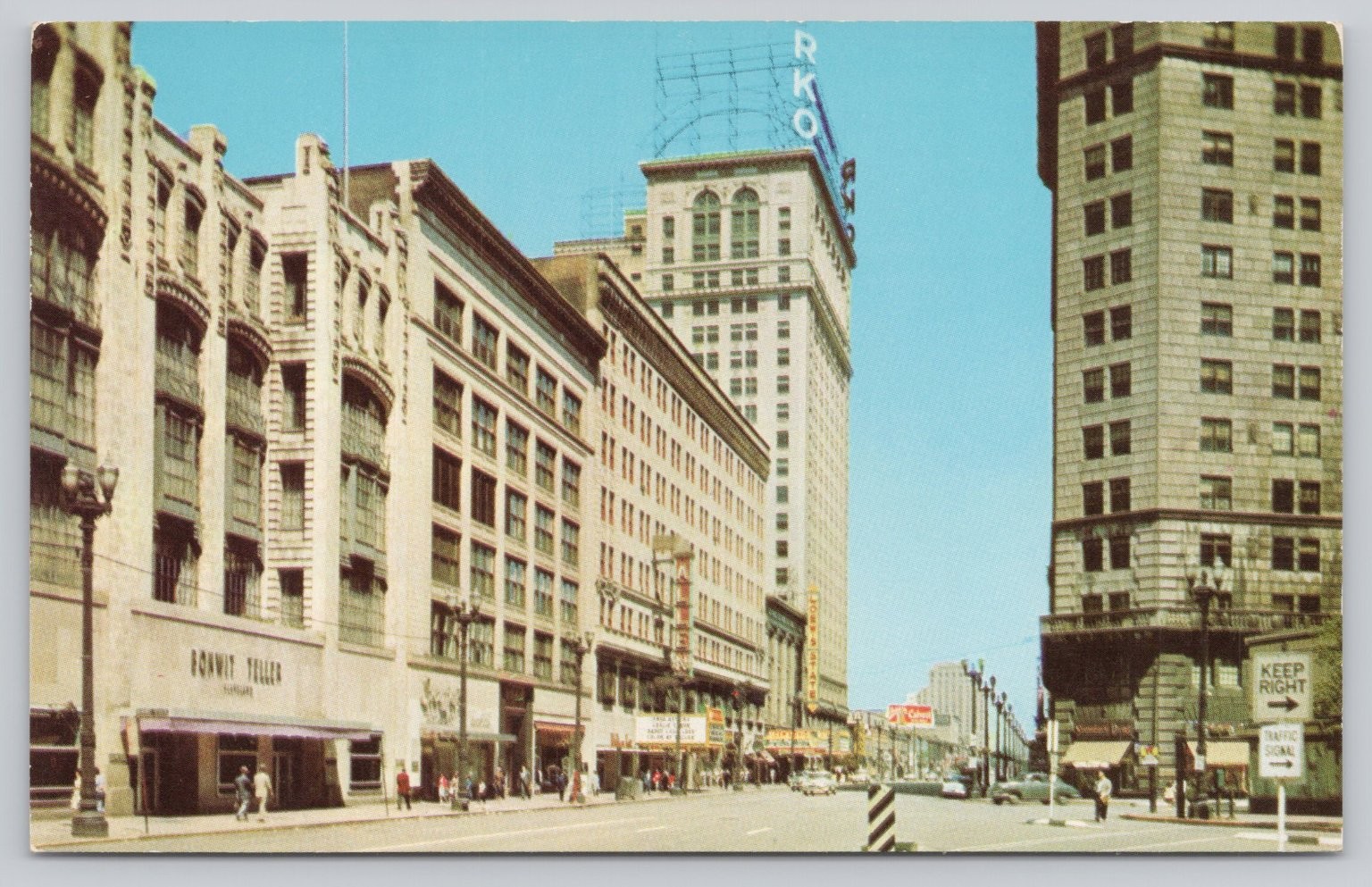 Vintage Photochrome Playhouse Square Cleveland Ohio Litho Postcard