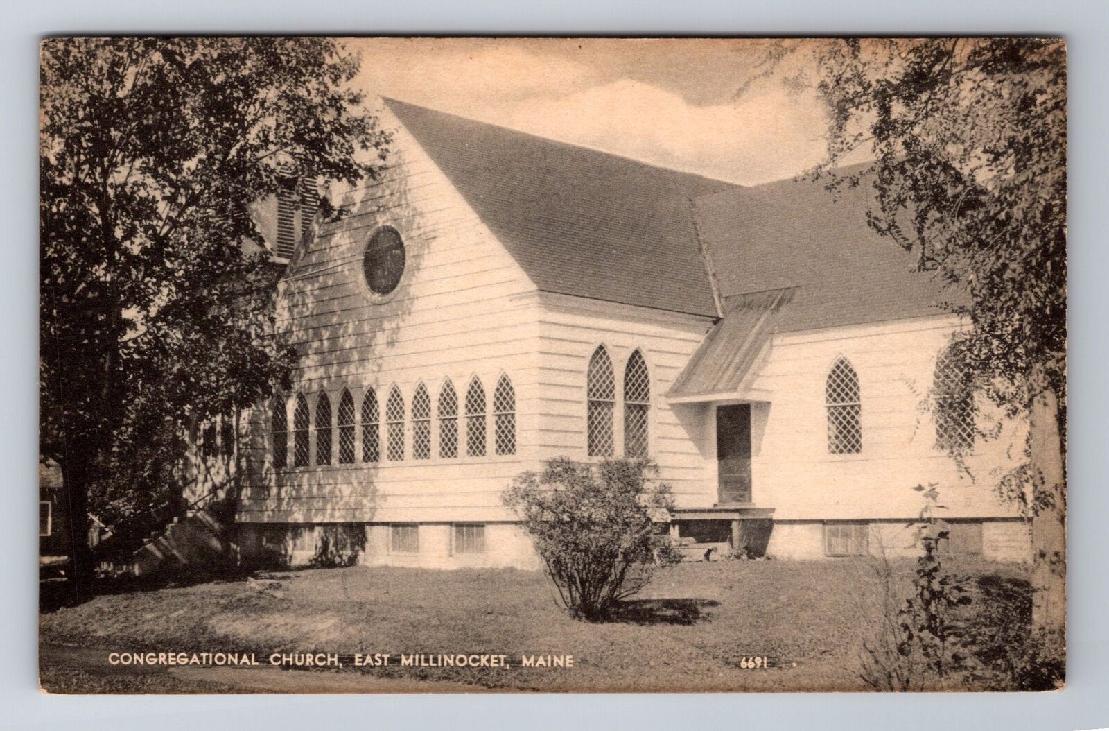 East Millinocket ME-Maine, Congregational Church, Antique Vintage Postcard