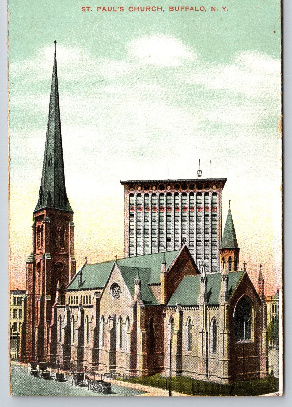 St Paul’s Church Buffalo New York Vintage Postcard
