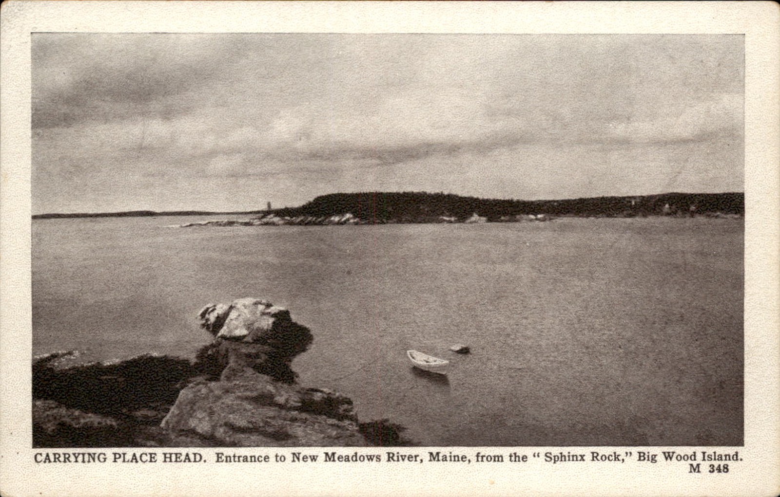 Carrying Place Head ME Entrance to New Meadows River c1900s-10s Vintage Postcard