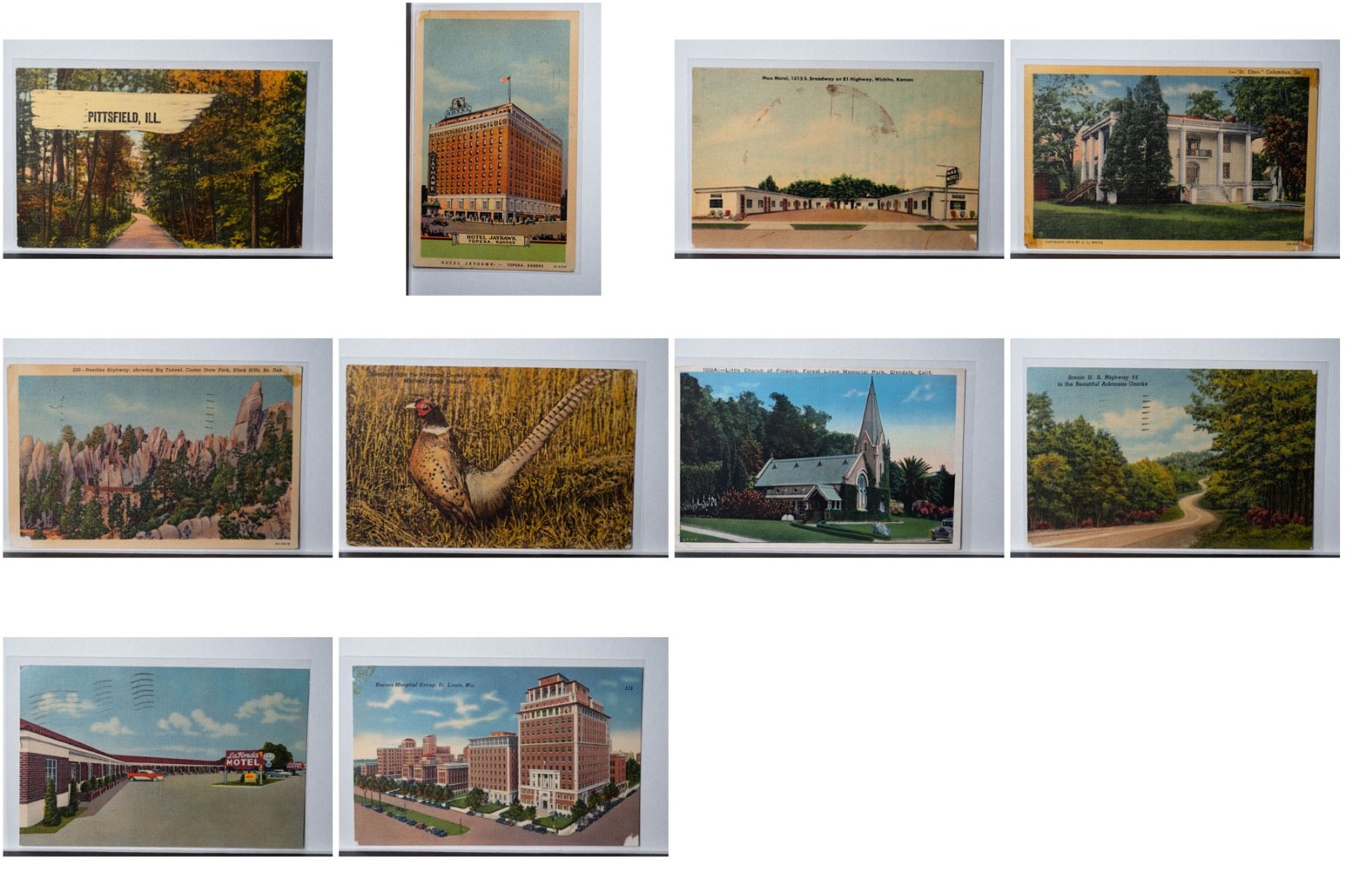Lot of (43) vintage linen postcards, various subjects