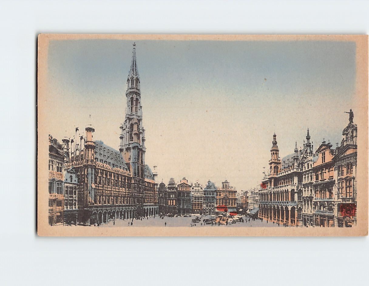 Postcard Market Place Brussels Belgium