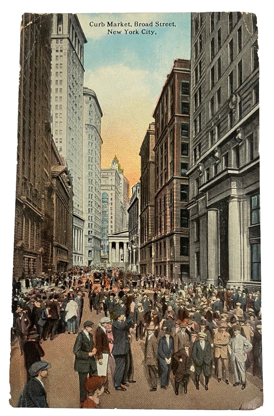 Vintage 1910s Postcard ~ Broad Street Curb Market ~ New York City NY NYC