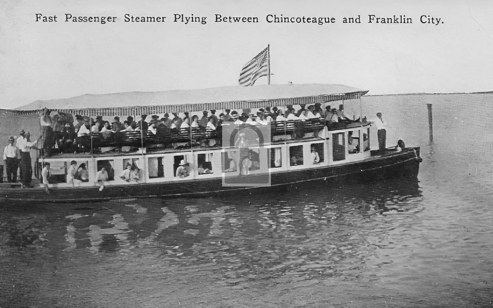 1916 Fast Passenger Steamer Boat Chincoteague Franklin City Virginia – Reprint