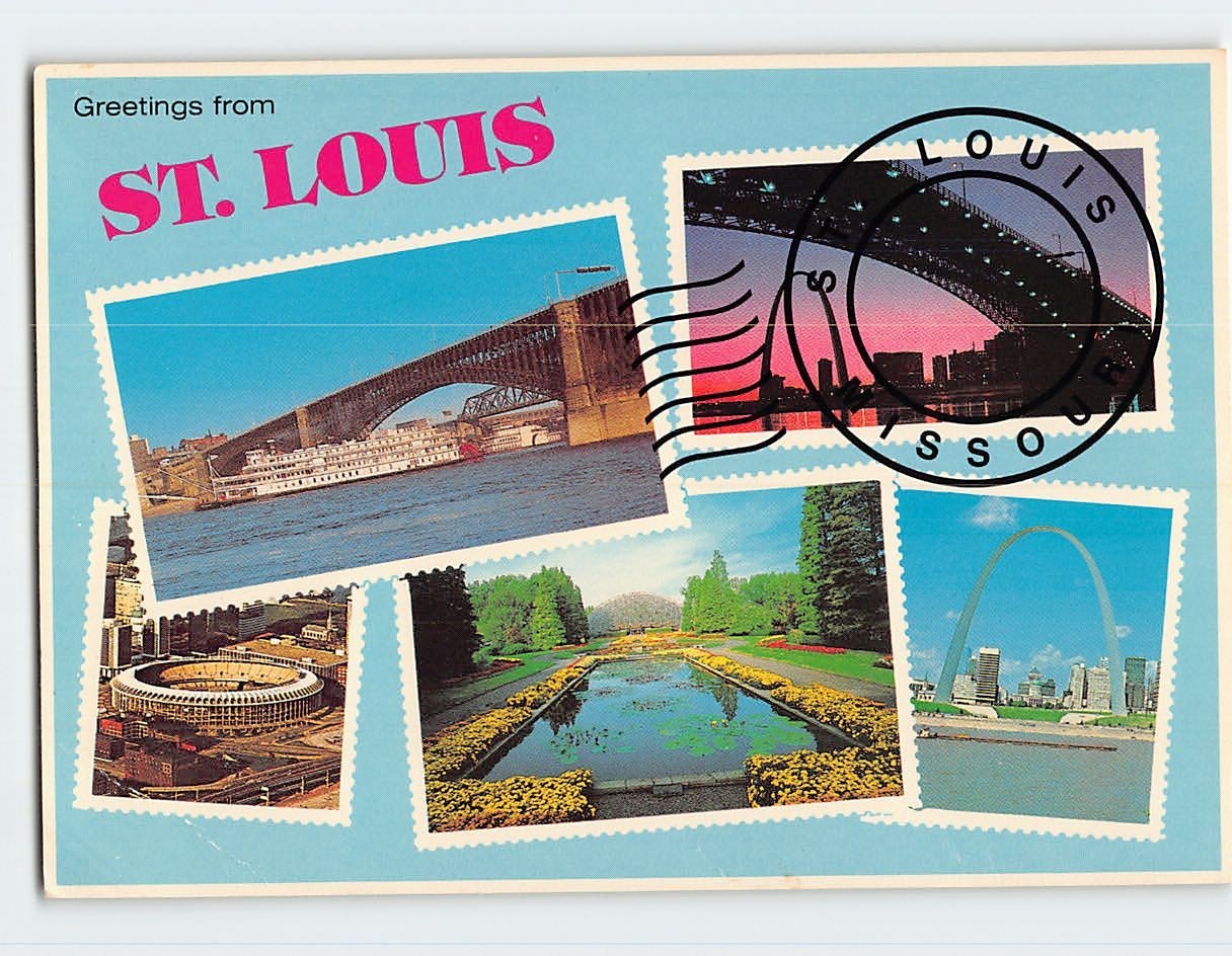 Postcard Famous Places and Landmarks in St. Louis Missouri USA
