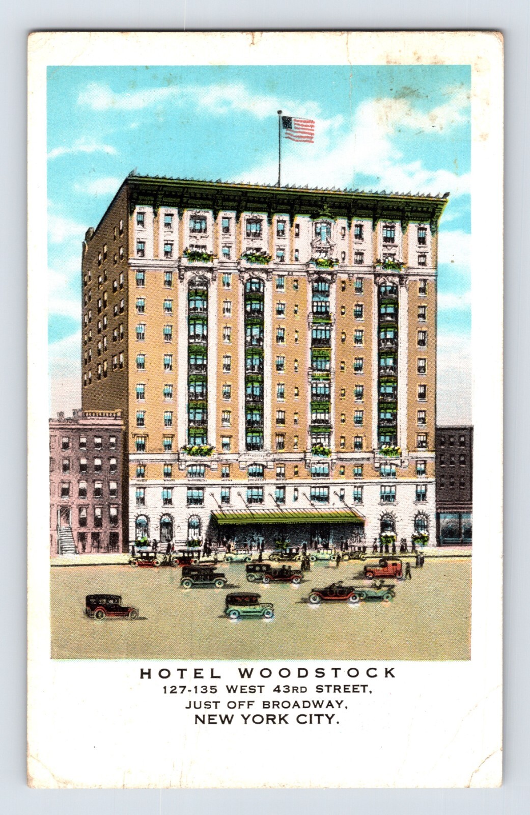 Postcard New York City NY Hotel Woodstock 1931 Posted White Border