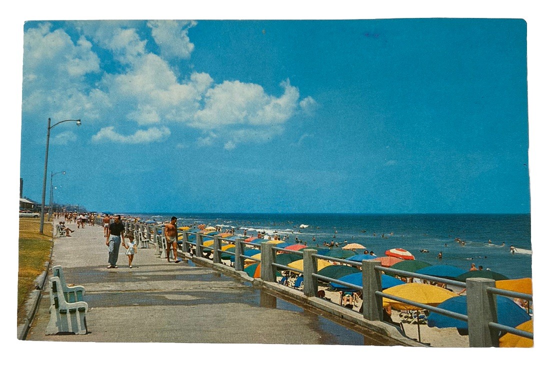 Virginia Beach Boardwalk & Ocean View ~ Virginia VA ~ Vintage 1960s Postcard