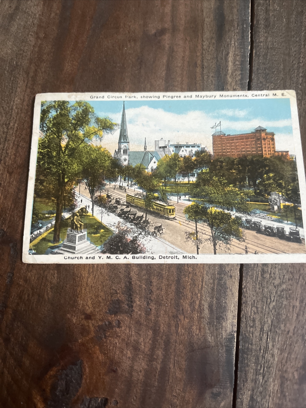 1900’s-1919’s Grand Circus Park Church & YMCA Buiding Detroit MI Post Card