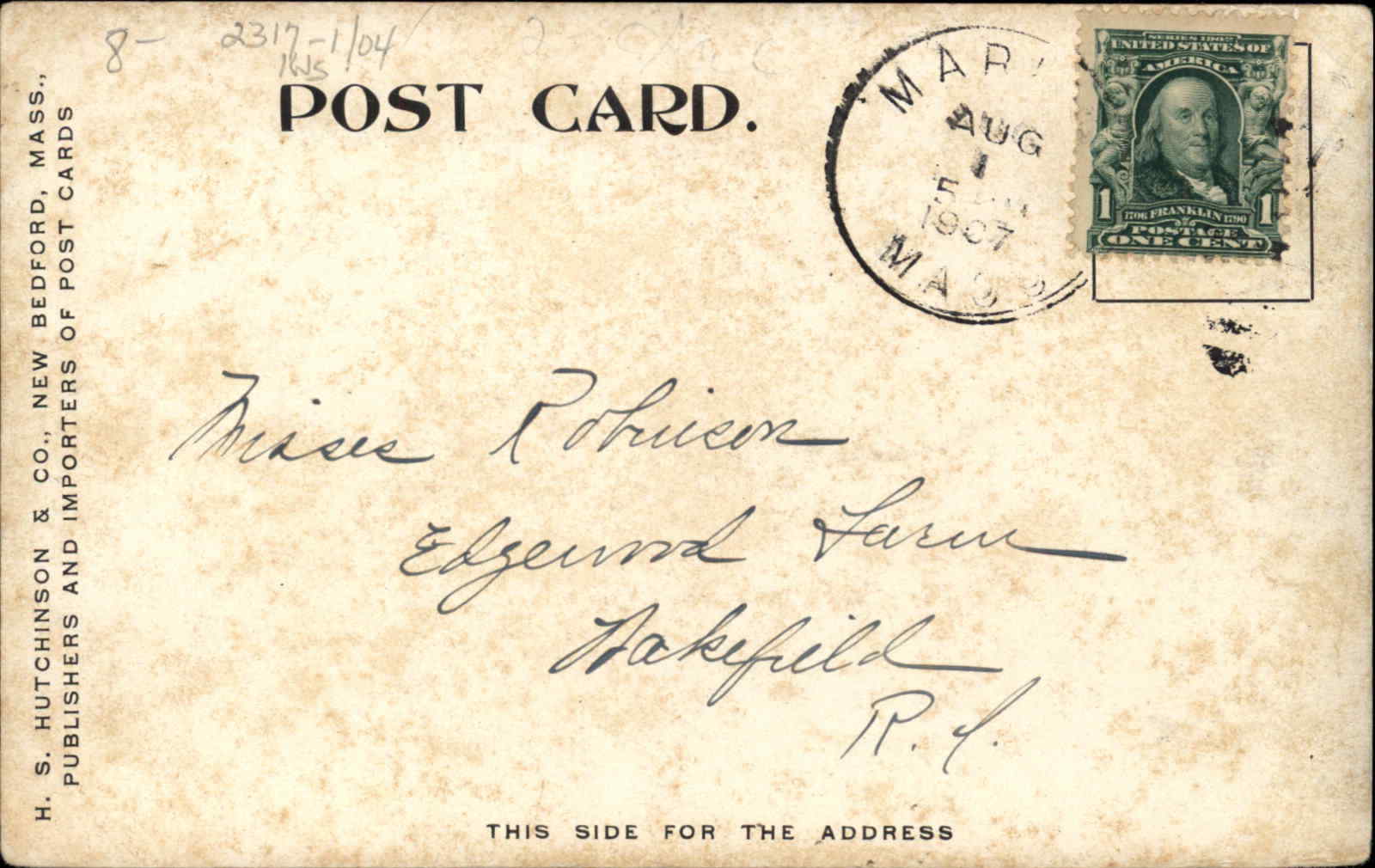 Marion Massachusetts MA Post Office Square Street Scene c1900s-20s Postcard