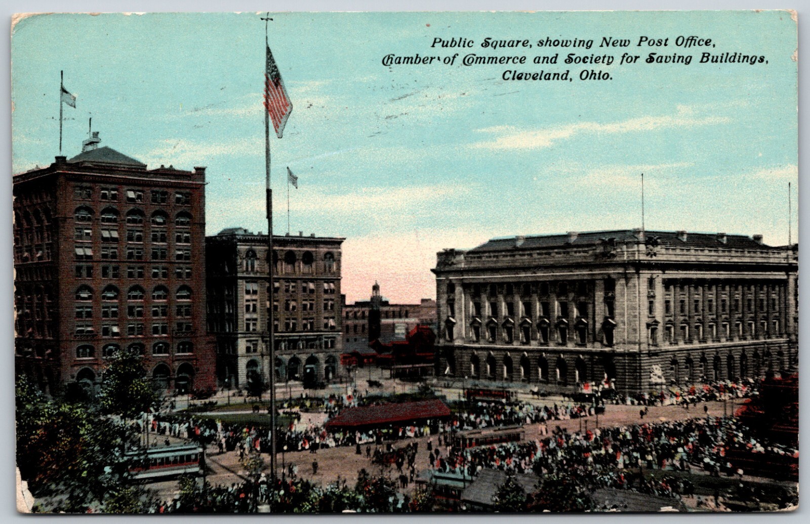 1911 Public Square Post Office & Buildings In Cleveland Ohio ANTIQUE Postcard