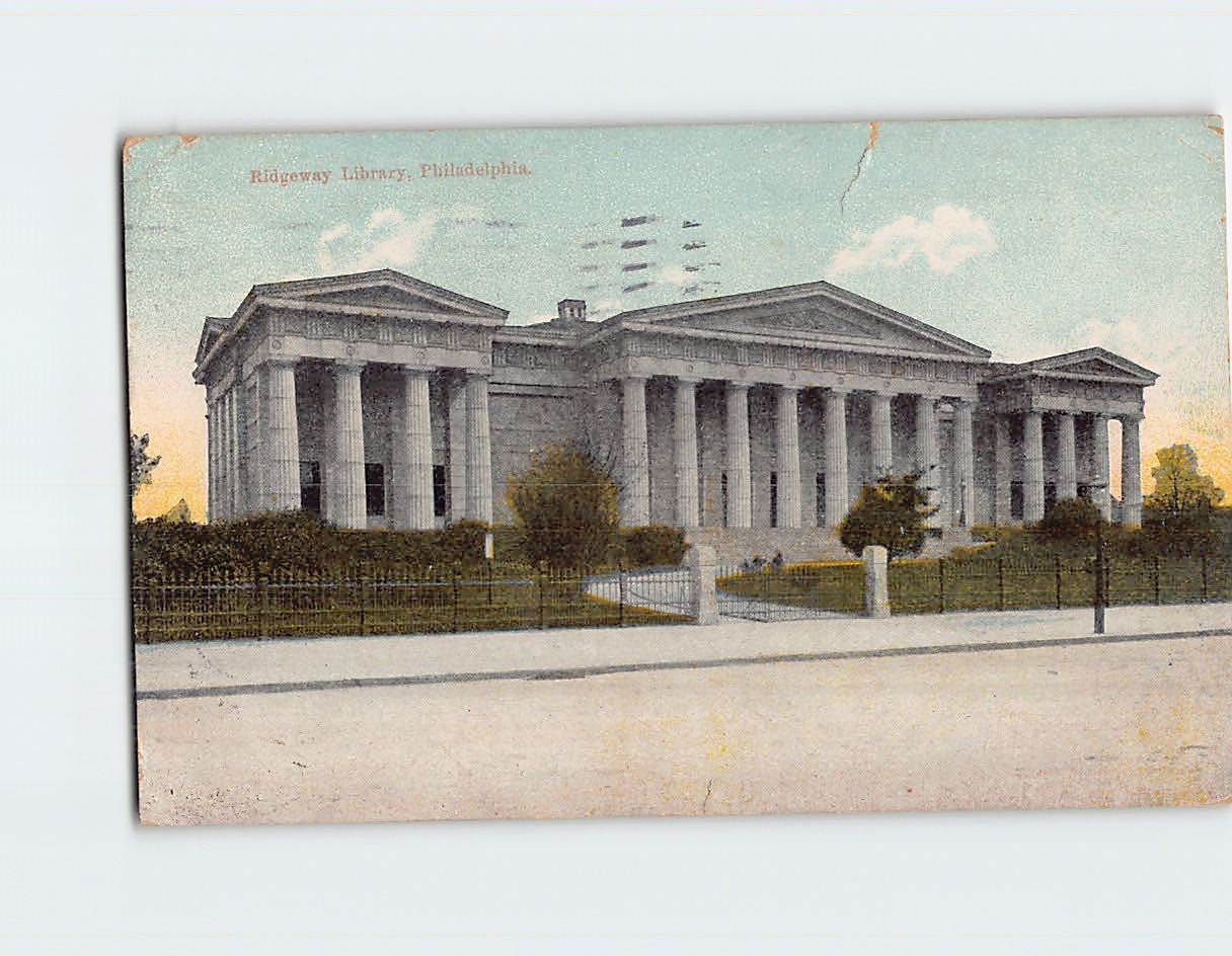 Postcard Ridgeway Library Philadelphia Pennsylvania USA