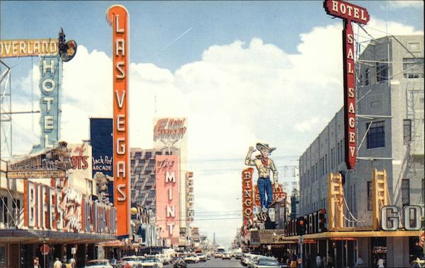 Las Vegas, Nevada NV “Glitter Gulch” Chrome Original Vintage Postcard