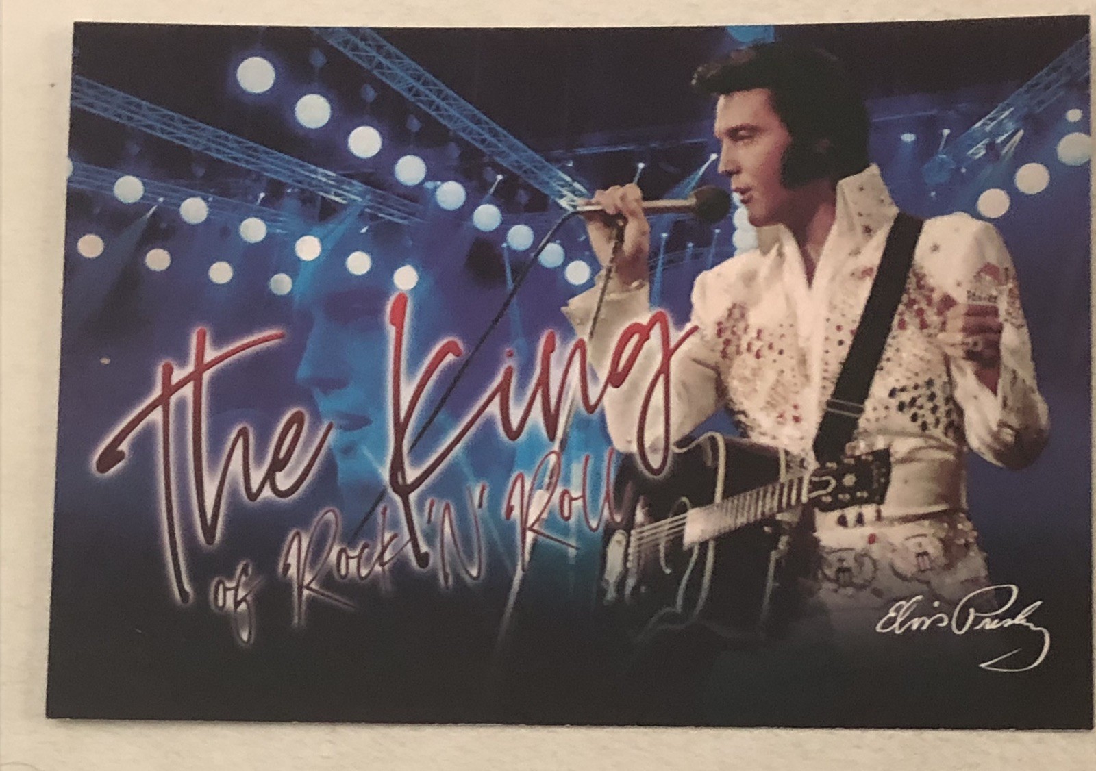 Elvis Presley Postcard 70’s Elvis The King White Jumpsuit