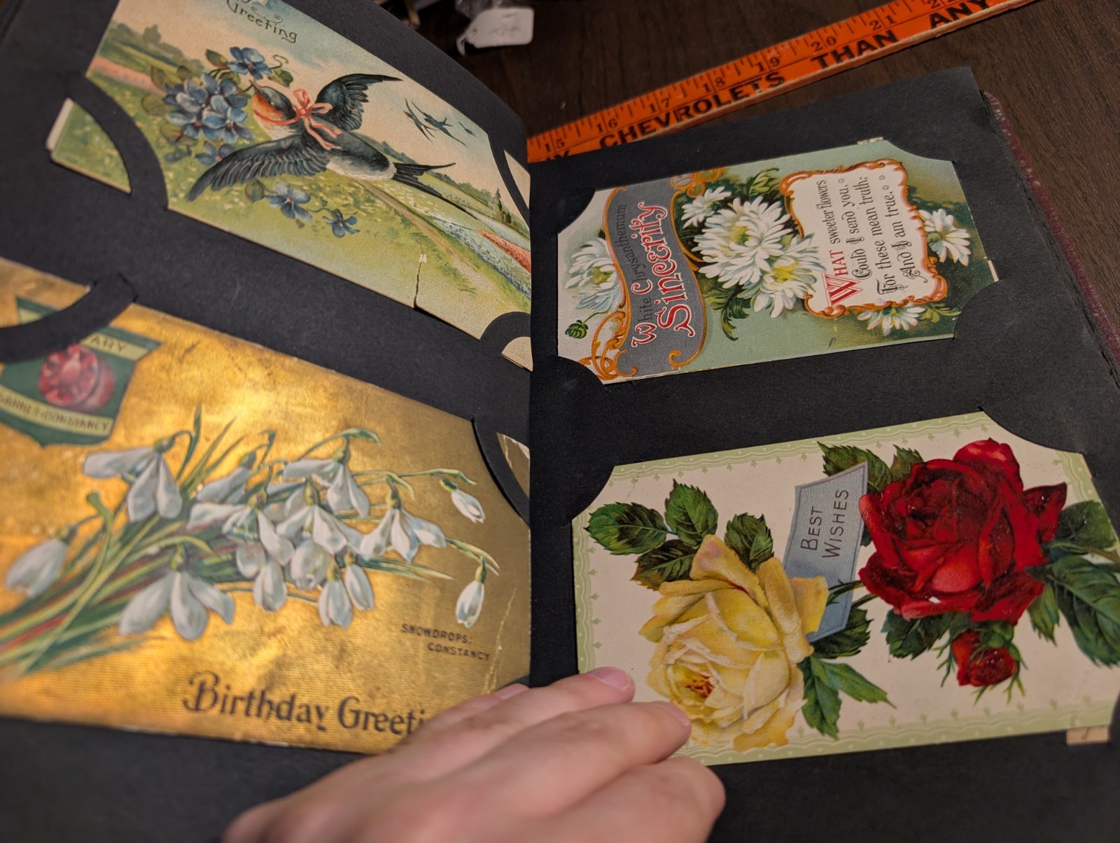 Antique Book Of Postcards All Different Designs Over 100 Cards