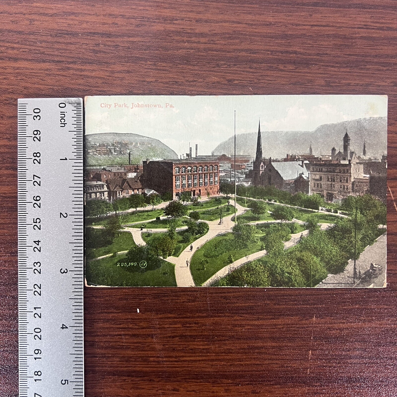 City Park Johnstown PA Postcard Stamped Posted Valentine & Sons Publishing