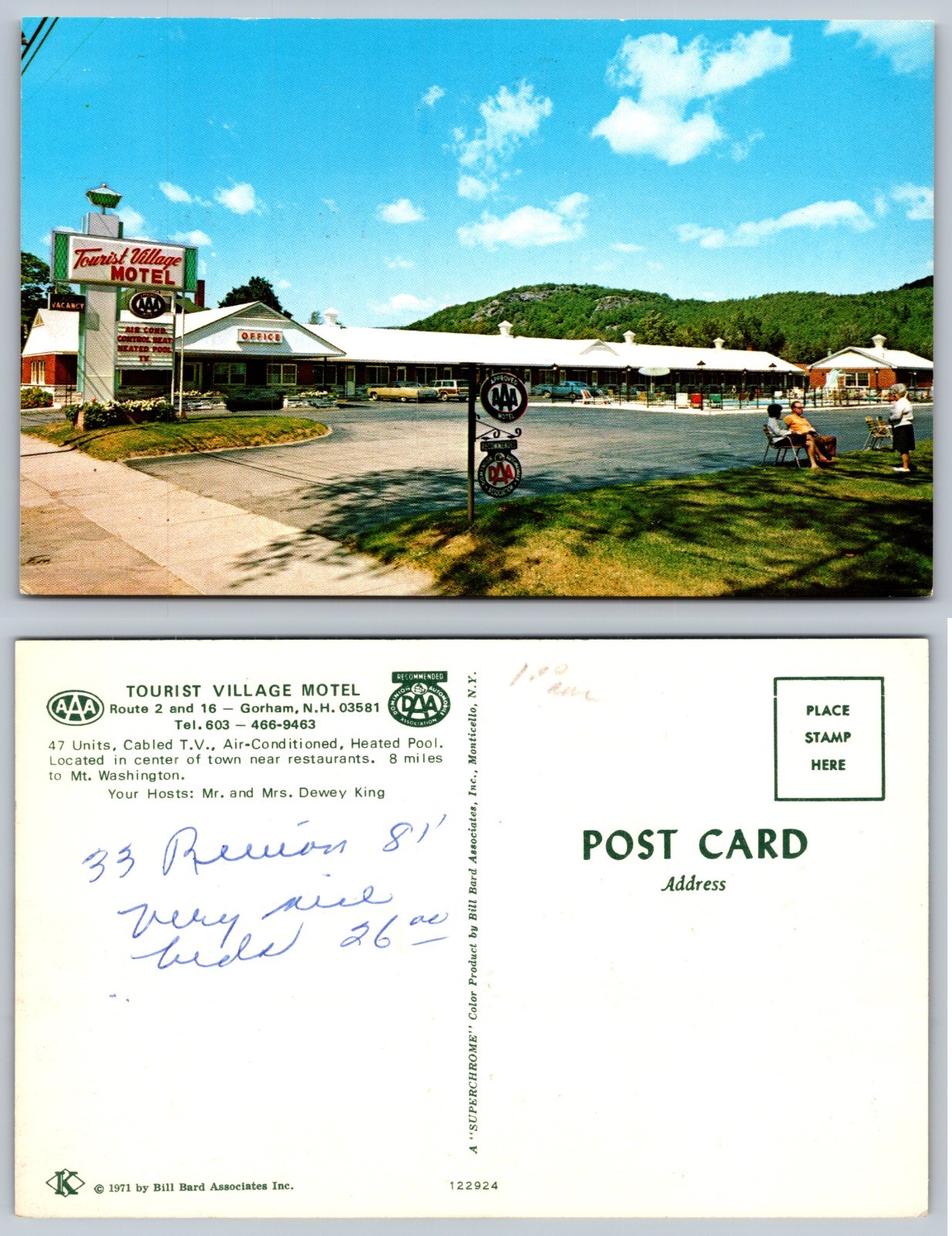 Tourist Village Motel Garfield NJ Postcard