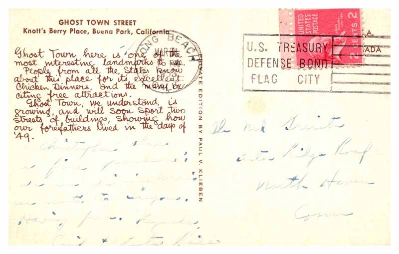 Postcard STREET SCENE Buena Park California CA m/09 AT6484