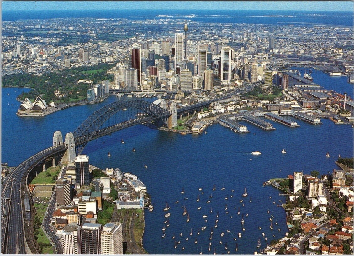 Postcard Australia Sydney Harbour Aerial View