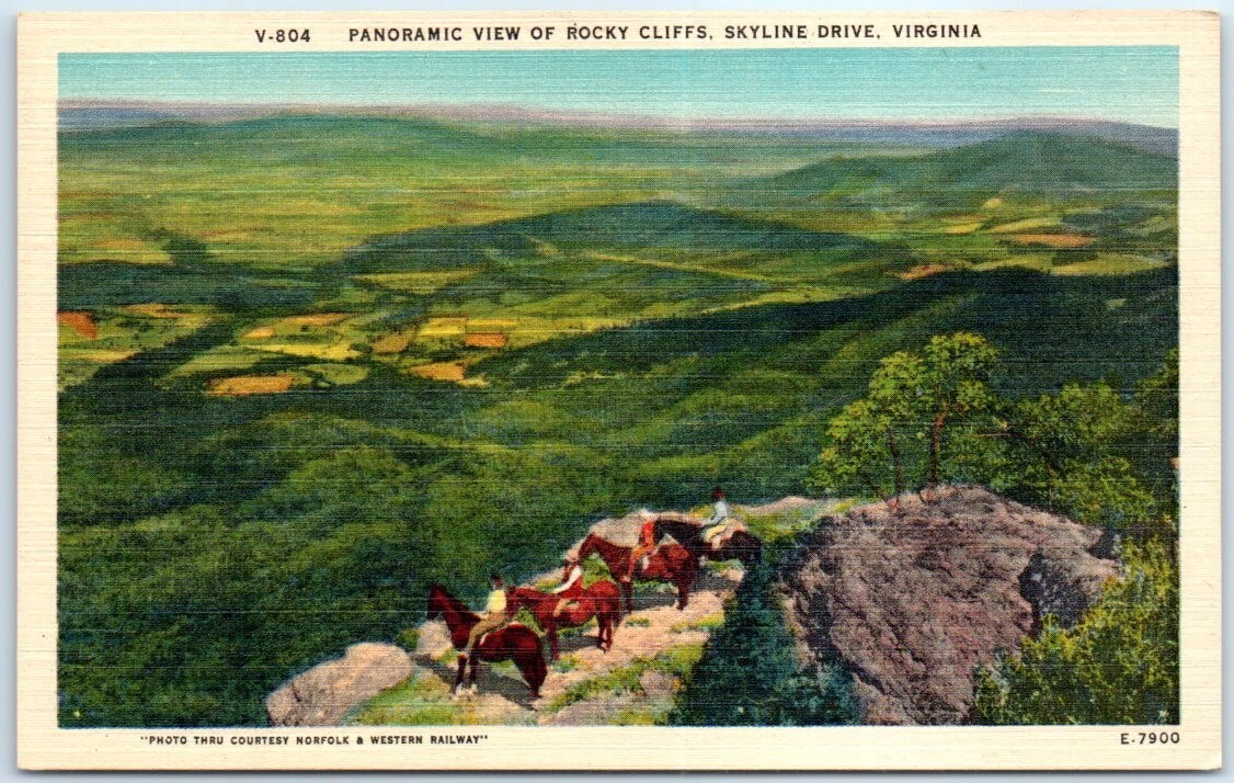 Postcard – Panoramic View of Rocky Cliffs, Skyline Drive, Virginia, USA
