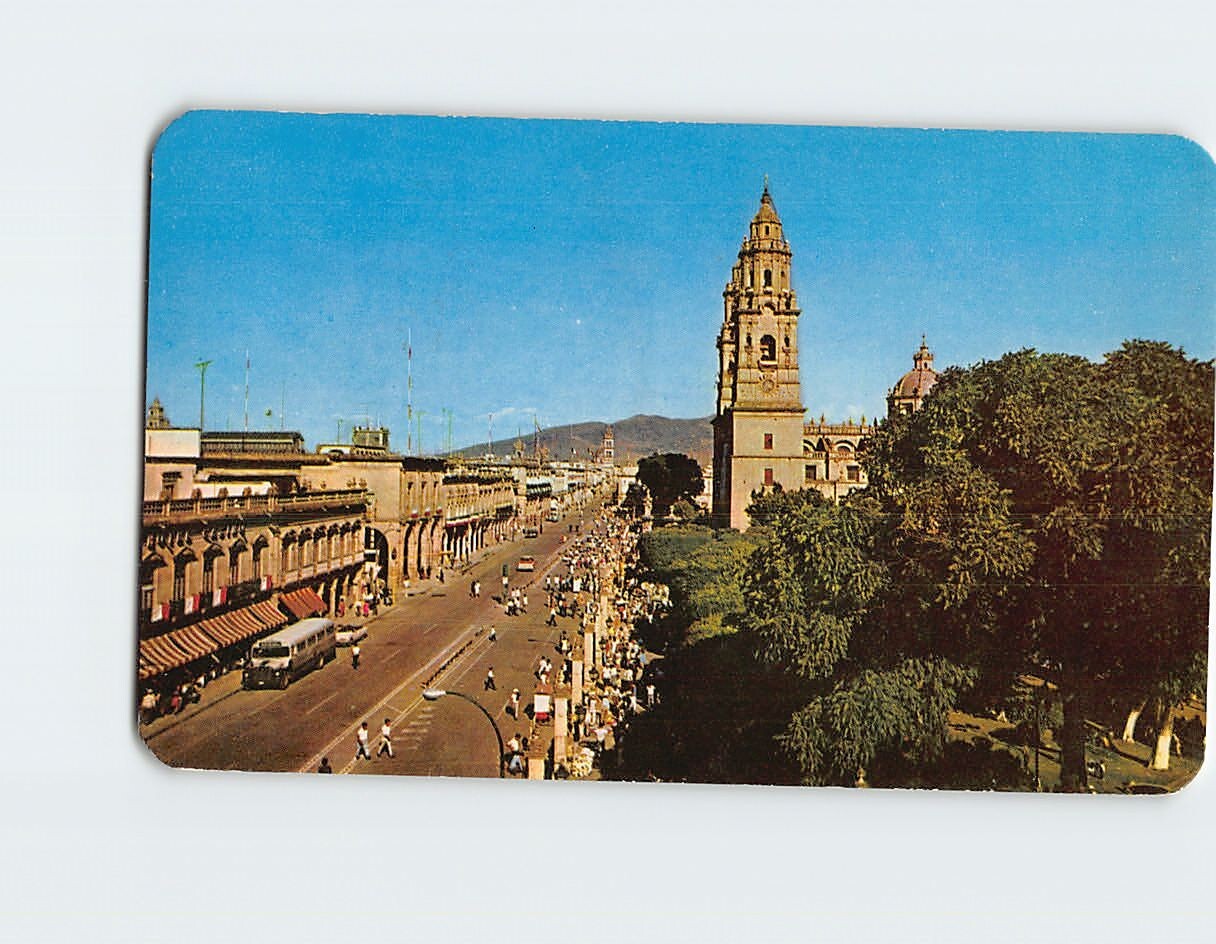 Postcard Panoramic at the Madero Avenue Morelia Mexico