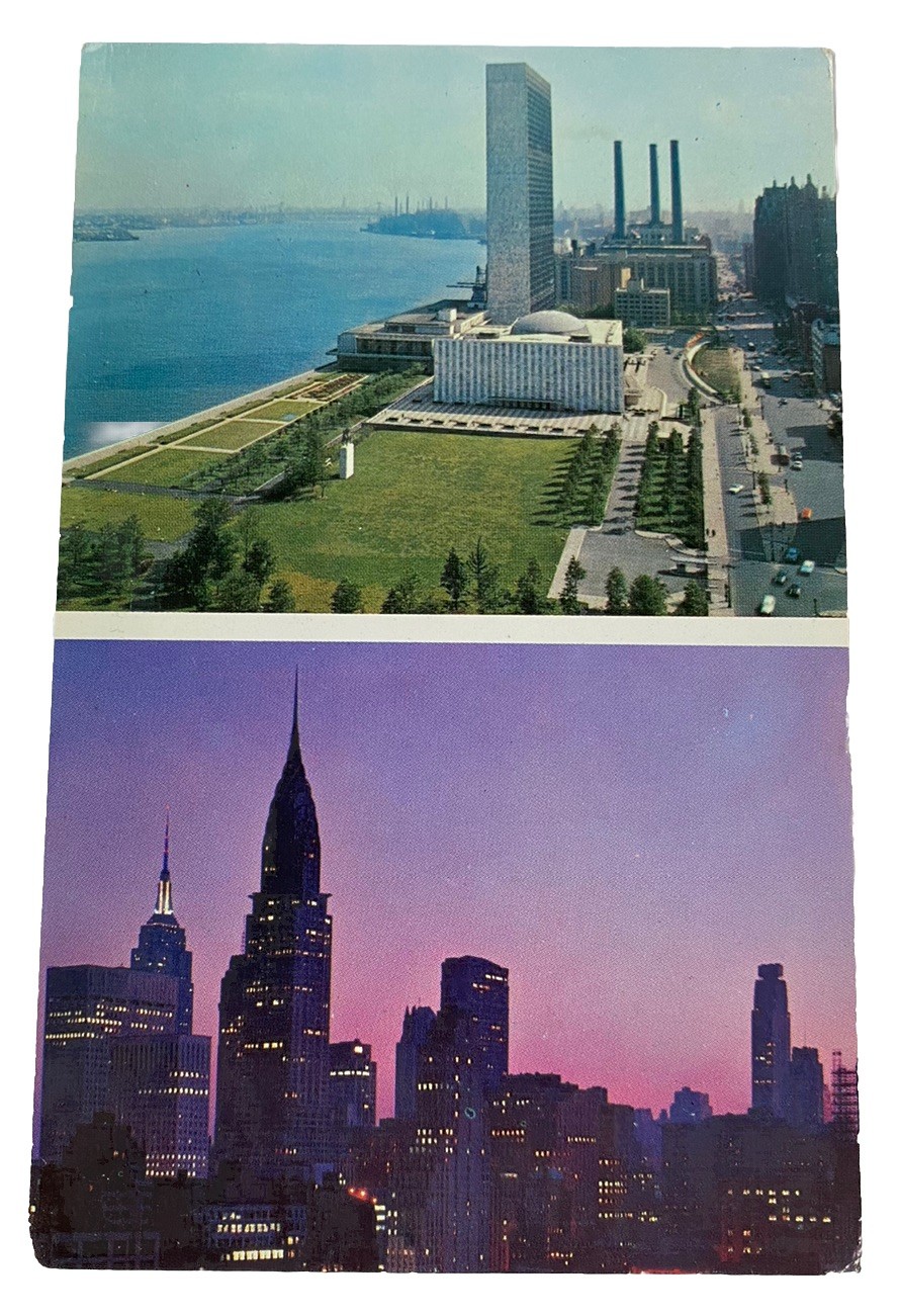 Vintage 1950s Postcard ~Views from Top of Beekman Tower Hotel ~ New York City NY