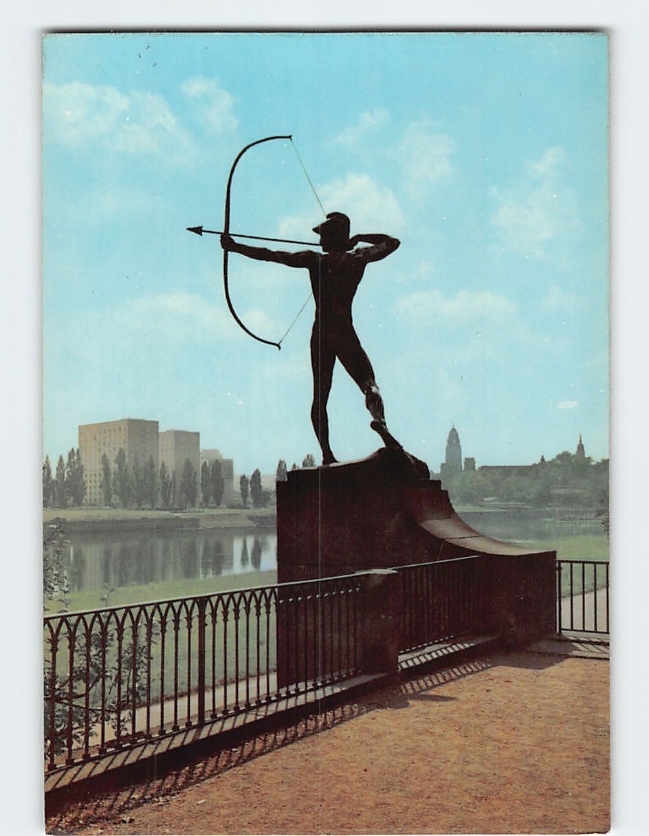Postcard The Archer Sculpture Dresden Germany