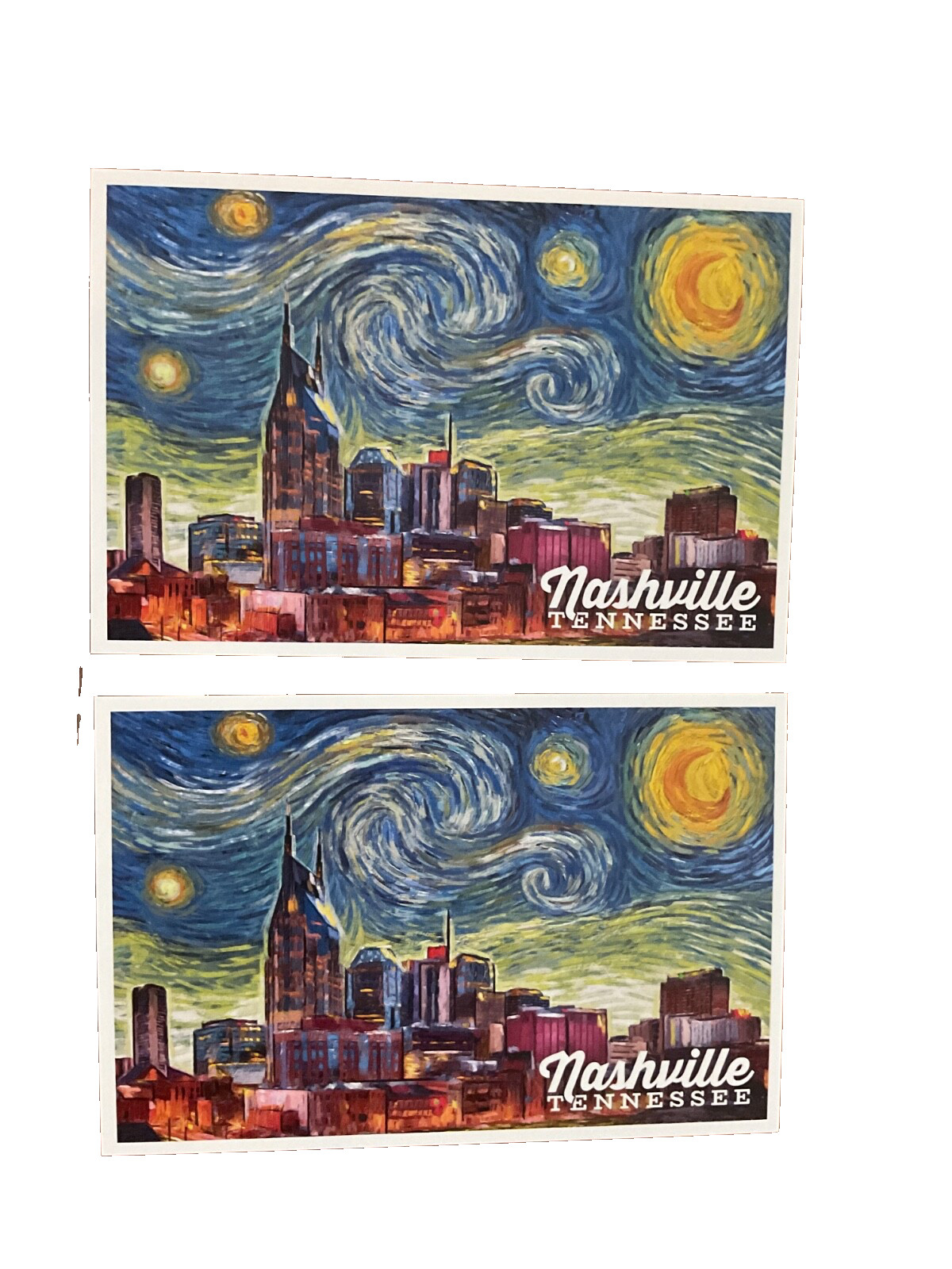 Nashville, Tennessee – Starry Night City Series – Lantern Press Postcard