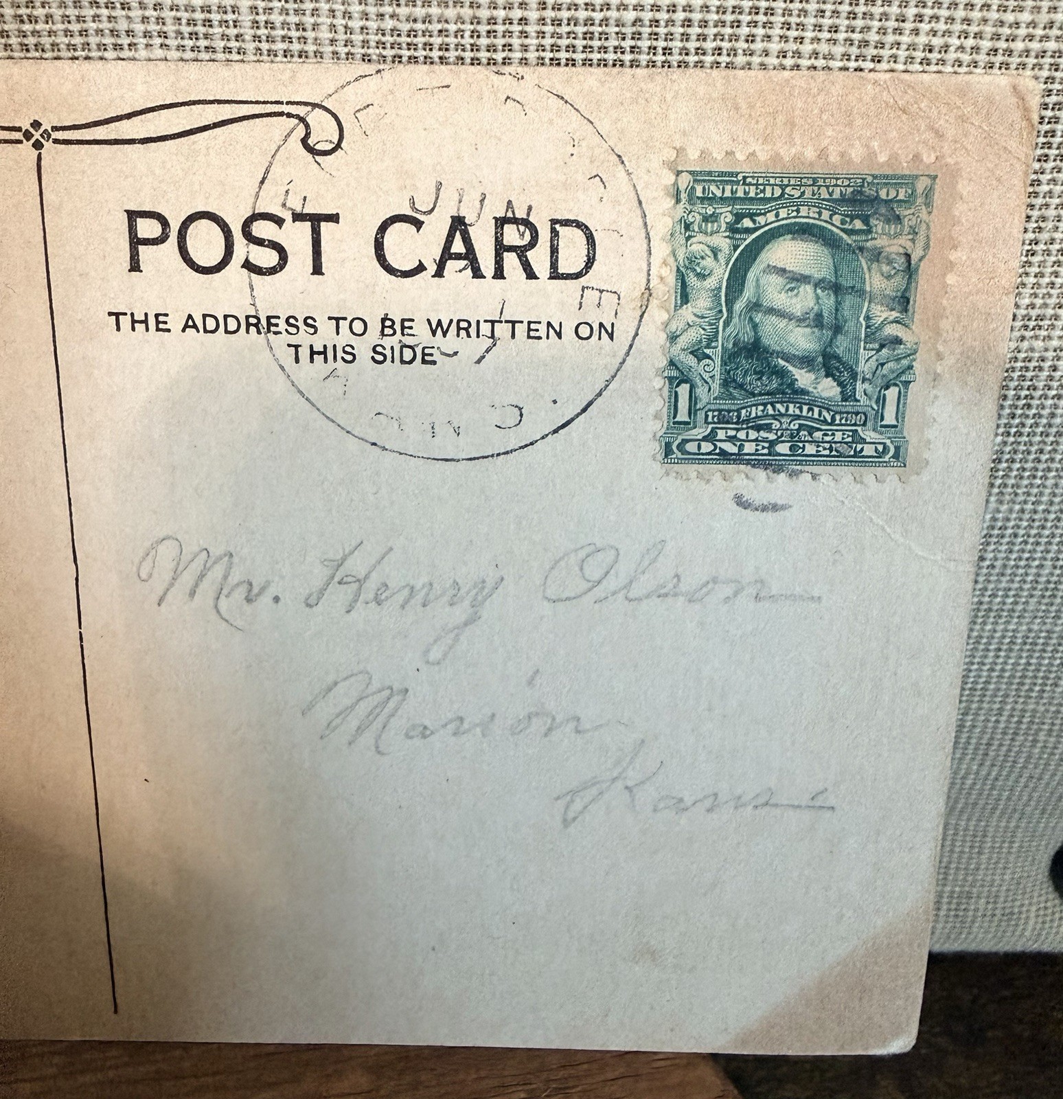 Vintage 1907 Postcard “Caught” Funny Humorous Stamped June 6, 1907 Marion Kansas