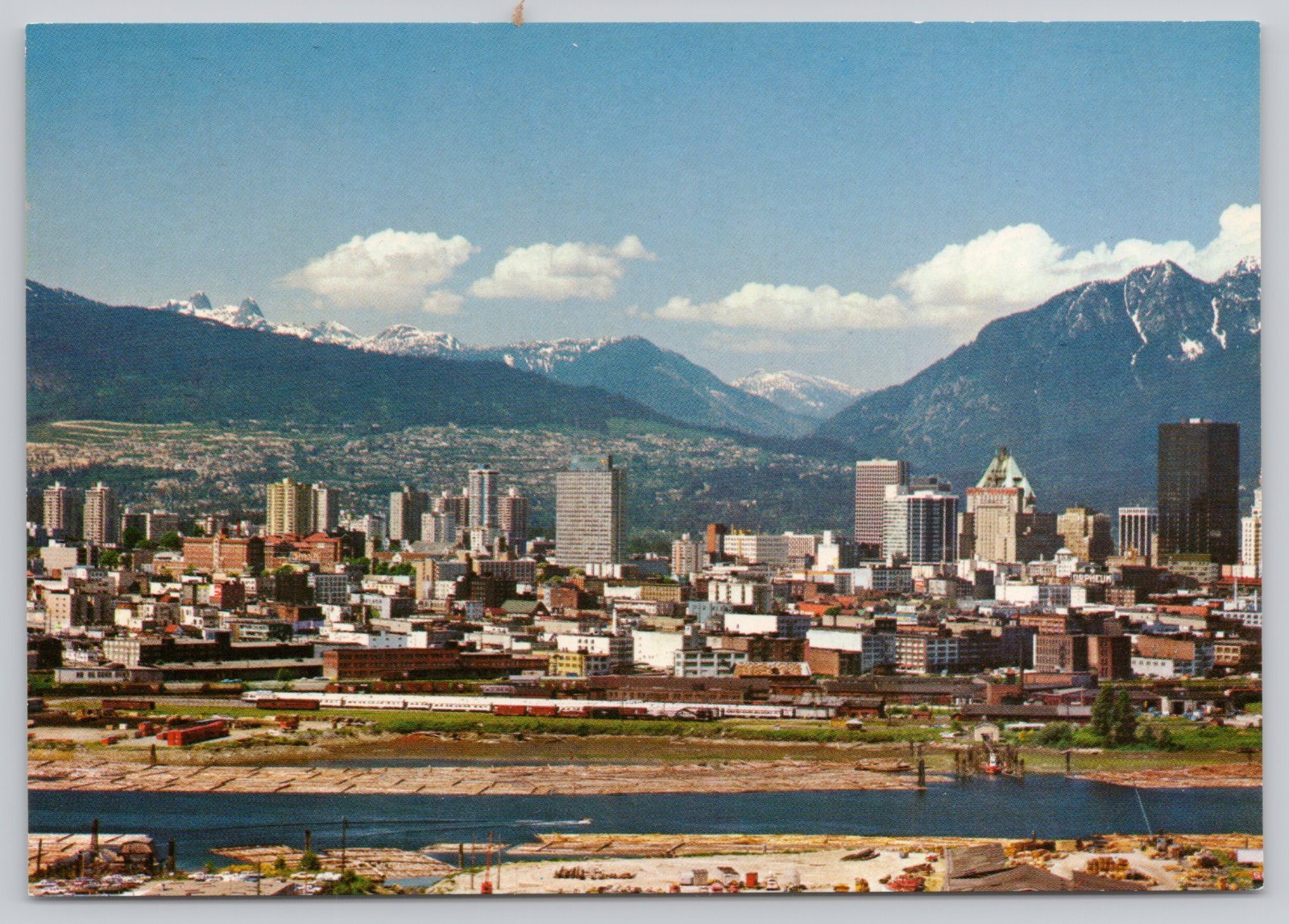 Aerial View Vancouver British Columbia Canada Continental Vintage Postcard
