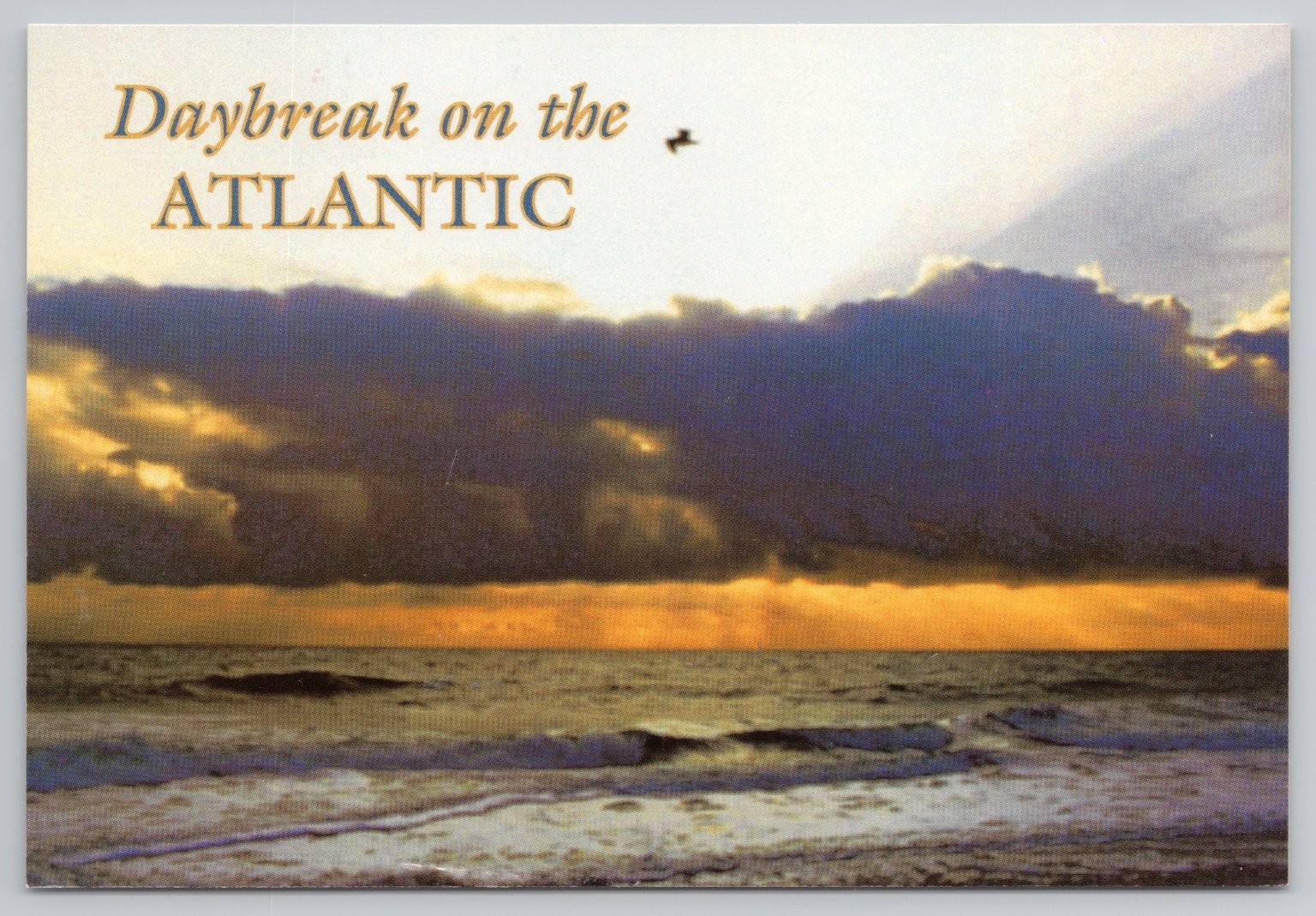 Daybreak on Atlantic Ocean Beach Sunrise Postcard HPS Inc 1990s MD DE VA