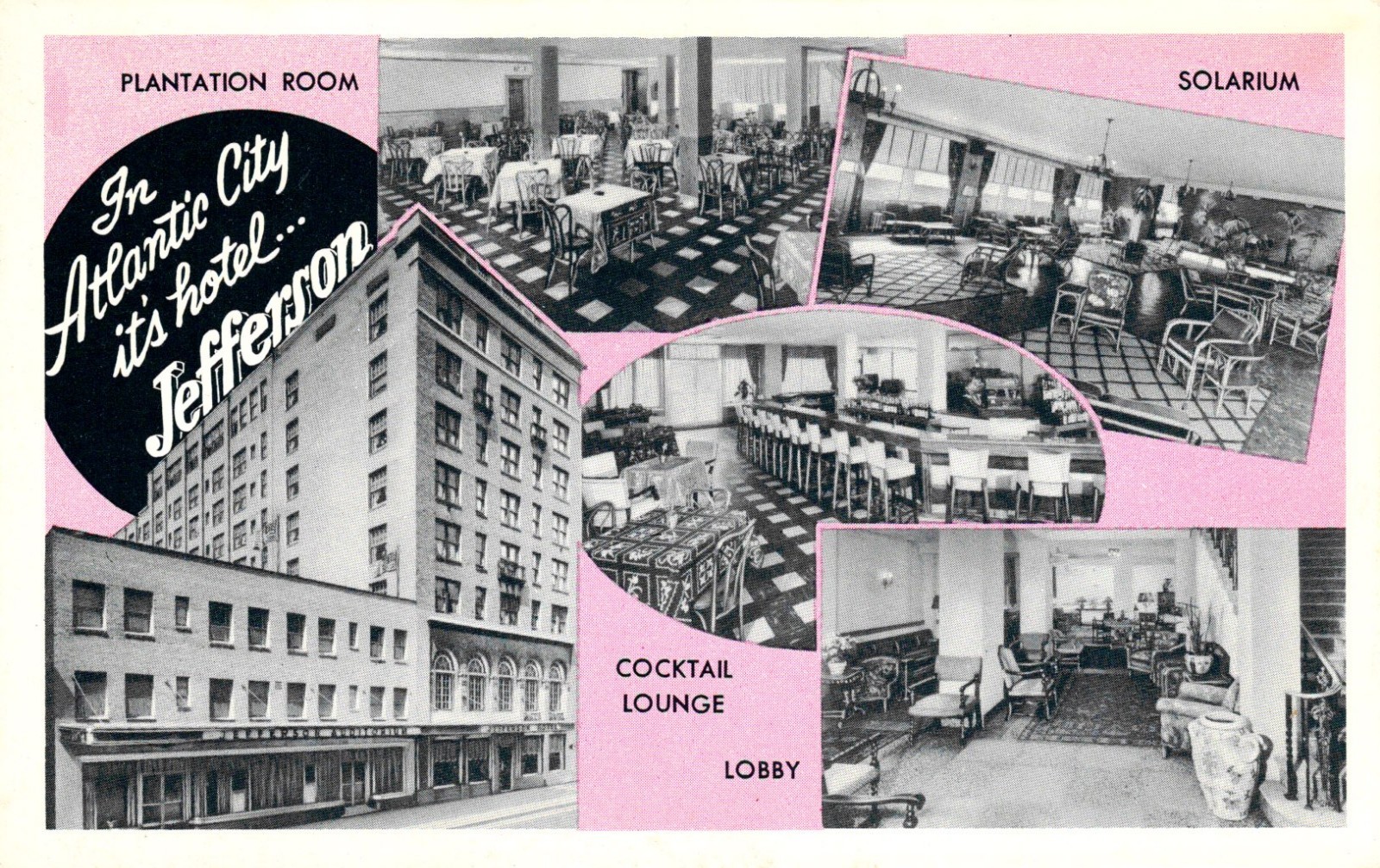 Jefferson Hotel Atlantic City New Jersey Postcard