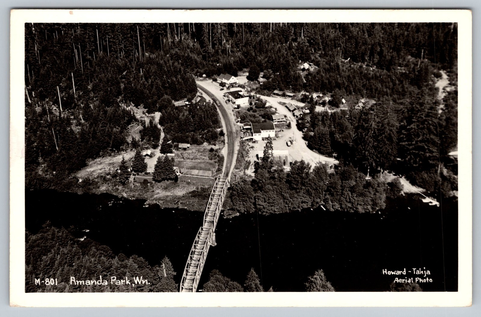 RPPC Amanda Park Washington Bridge Logging Postcard – M1