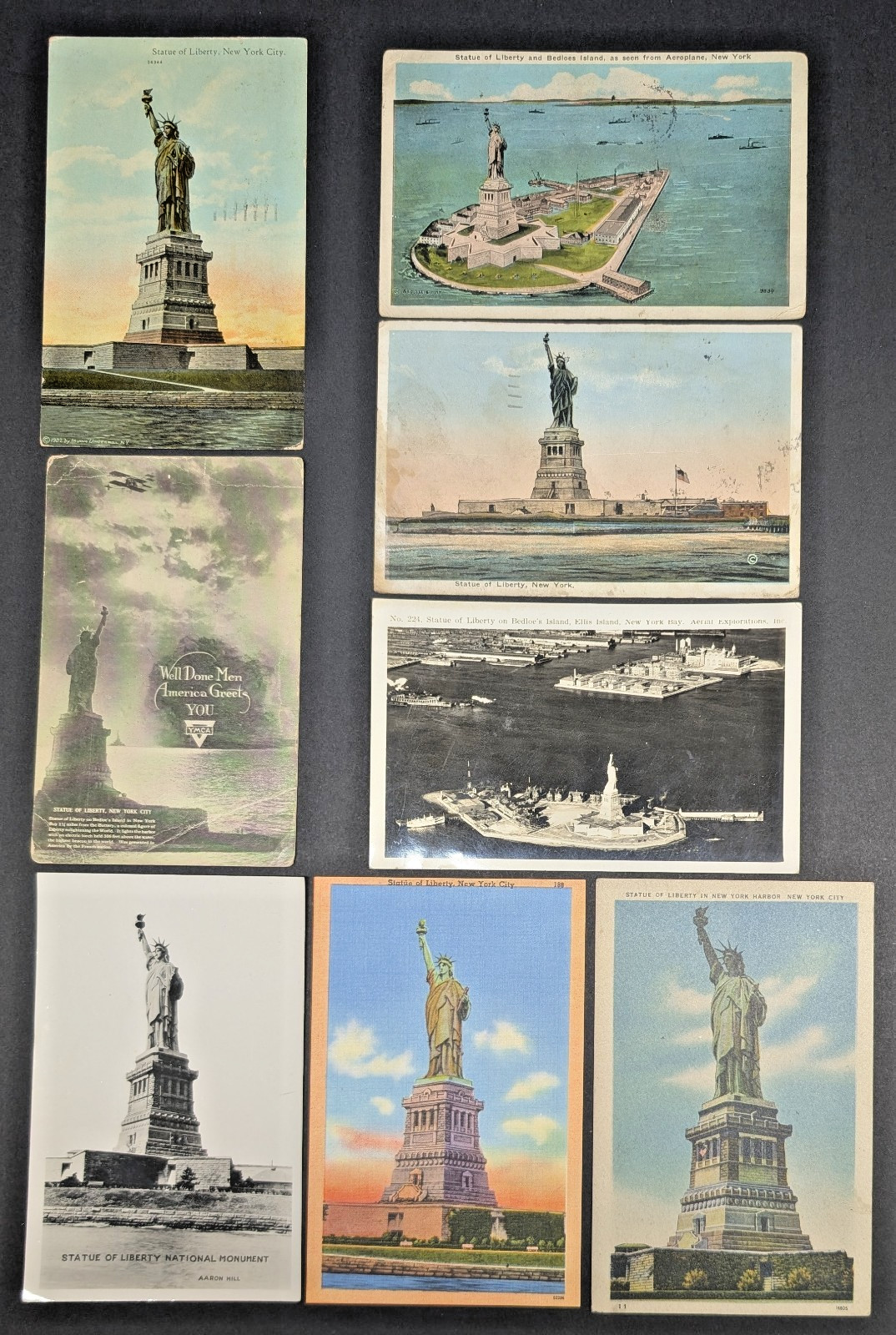 Statue of Liberty Vintage Post Cards LOT of 8