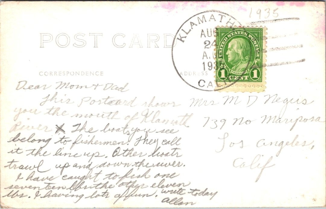 RPPC Klamath River Mouth CA Fishermen Fishing Boats Line Up photo postcard JQ4