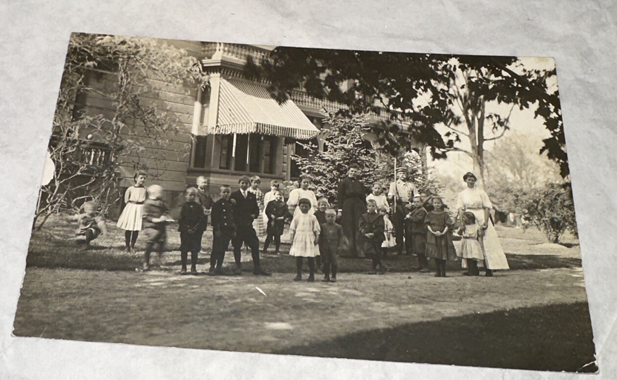 Swedish Luth Luthern Orphan’s Home RPPC Real Photo Postcard Of Children At Home!