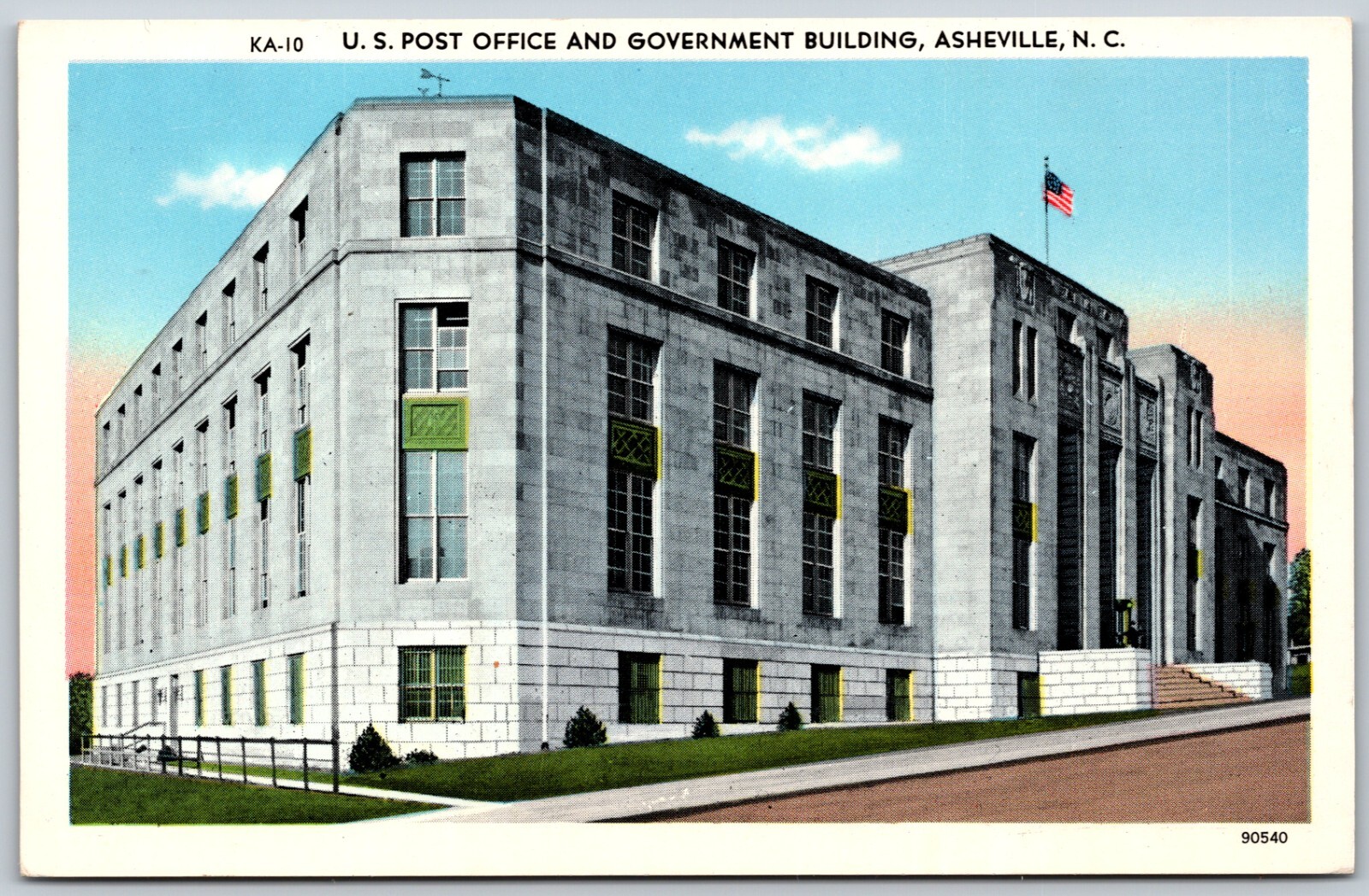 US Post Office & Government Building ASHEVILLE North Carolina VINTAGE Postcard