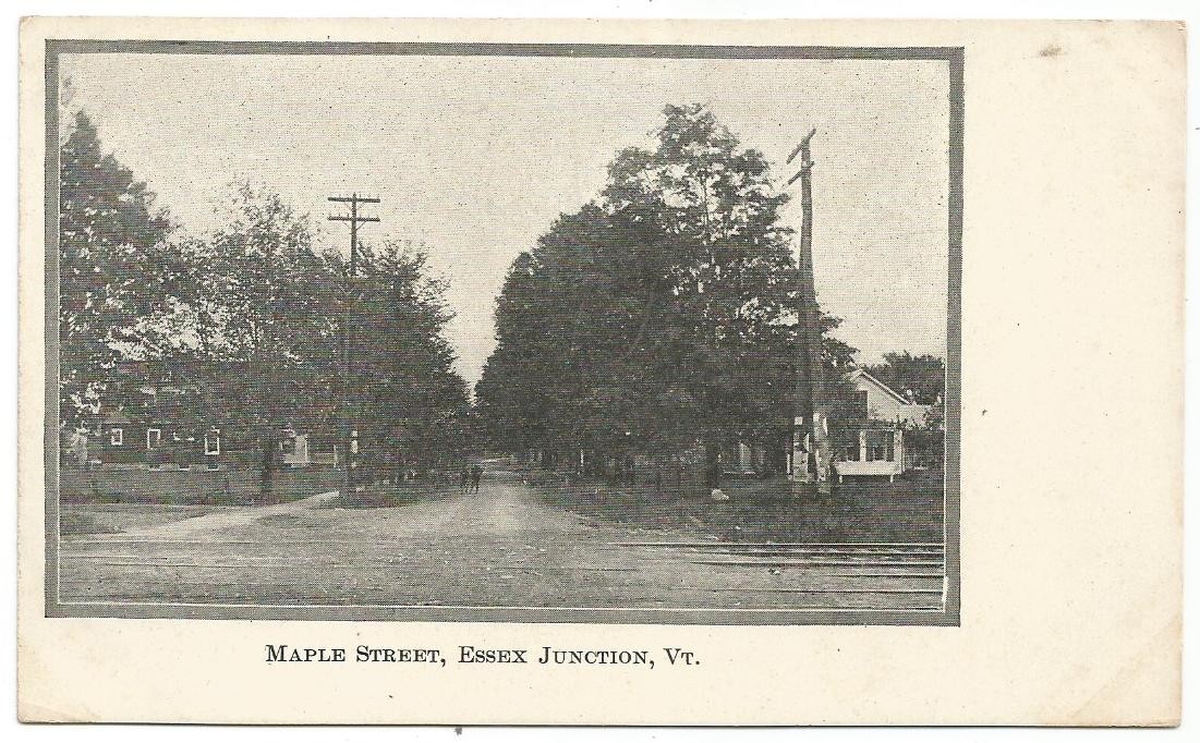 Essex Junction Vermont VT Maple Street Town View c.1904