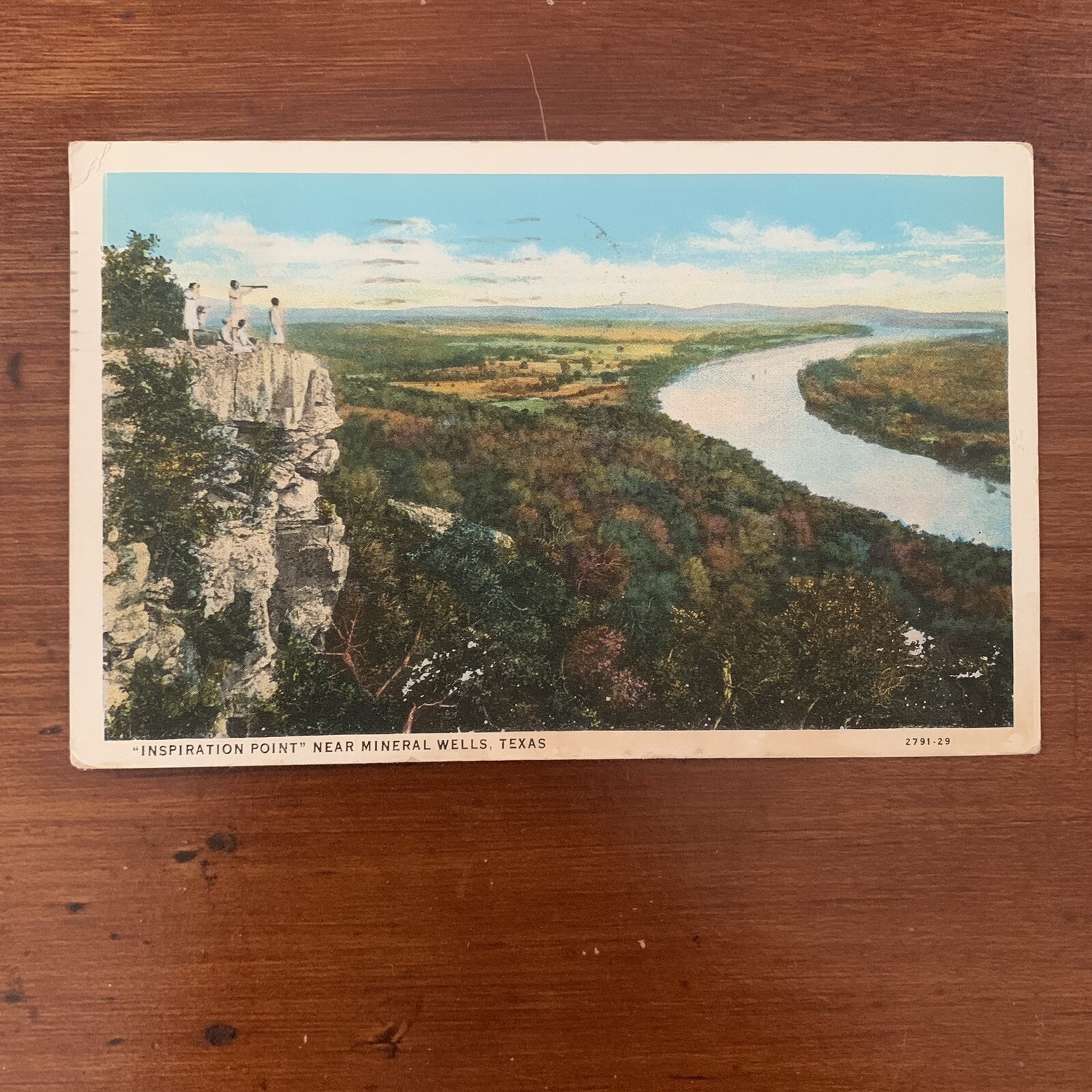Postcard 1932 Inspiration Point Near Mineral Wells Texas Rotary Club