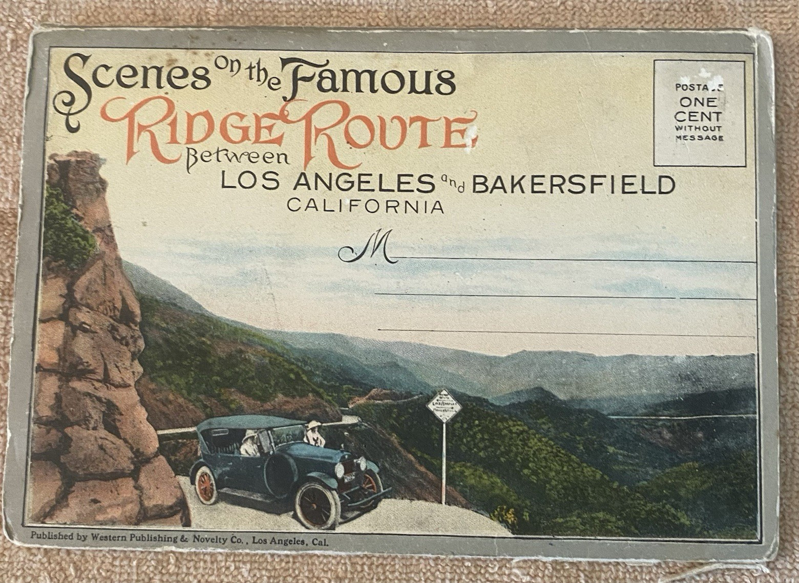 Vintage Scenes on the Famous Ridge Route 20 Color Picture Postcard Folder
