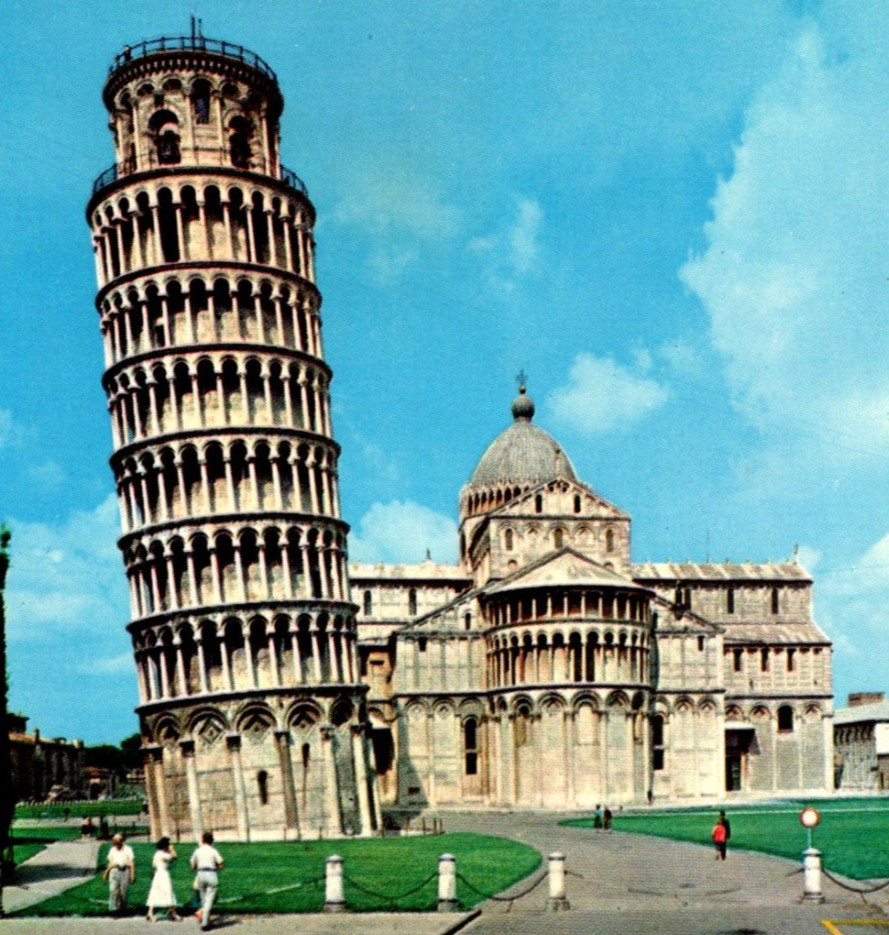 Vintage Continental Postcard Leaning Tower Pisa Italy c1968 Cathedral Apse